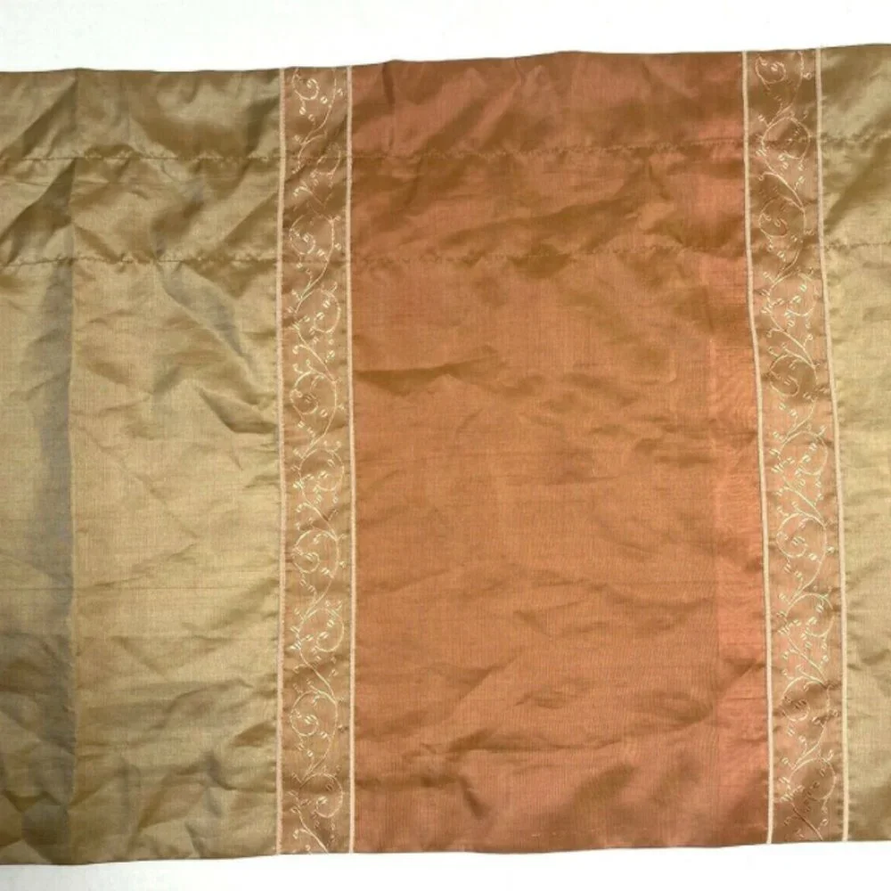 2 Luxury Faux Silk Valances Orange Brown Curtains